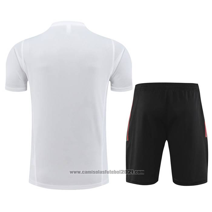 Fato de Treino Manchester United Manga Curta 2023-2024 Branco - Calcas Curta